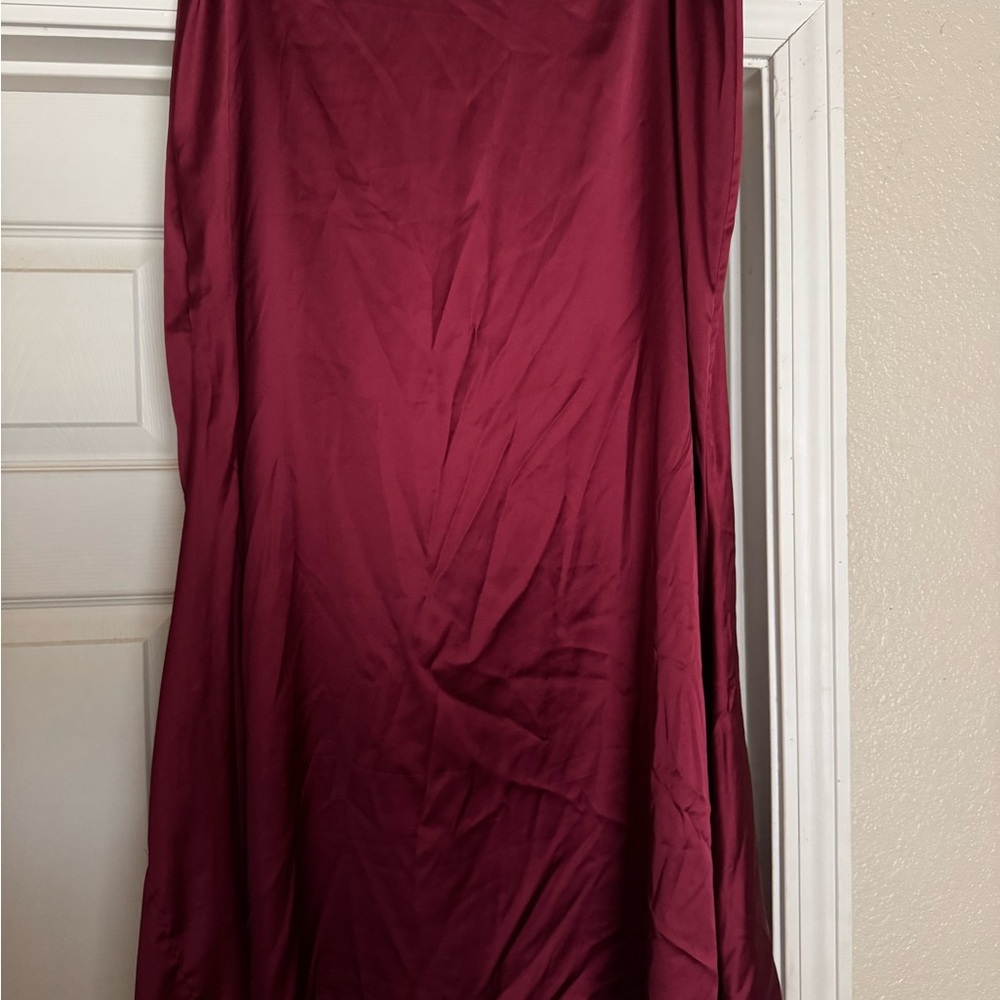 Elegant Burgundy Satin skirt